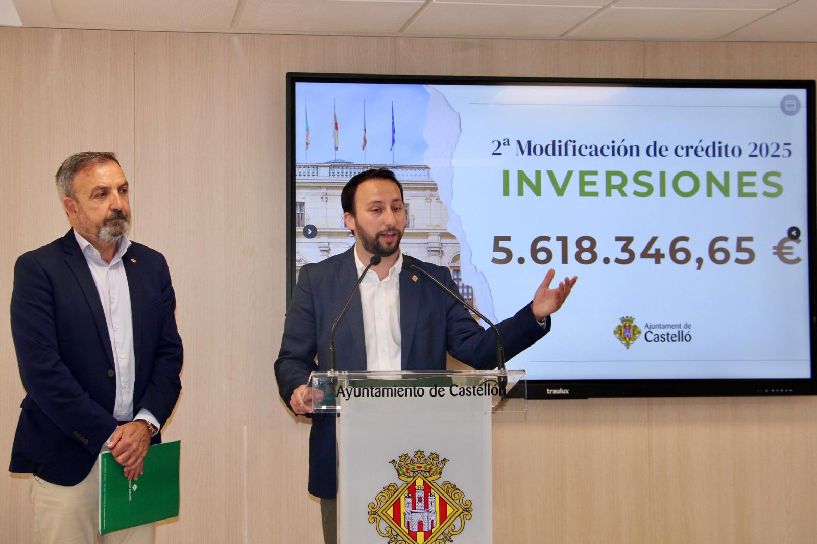 El Govern municipal suma més de 5,6 milions d'euros per a inversions a través d'una nova modificació de crèdit