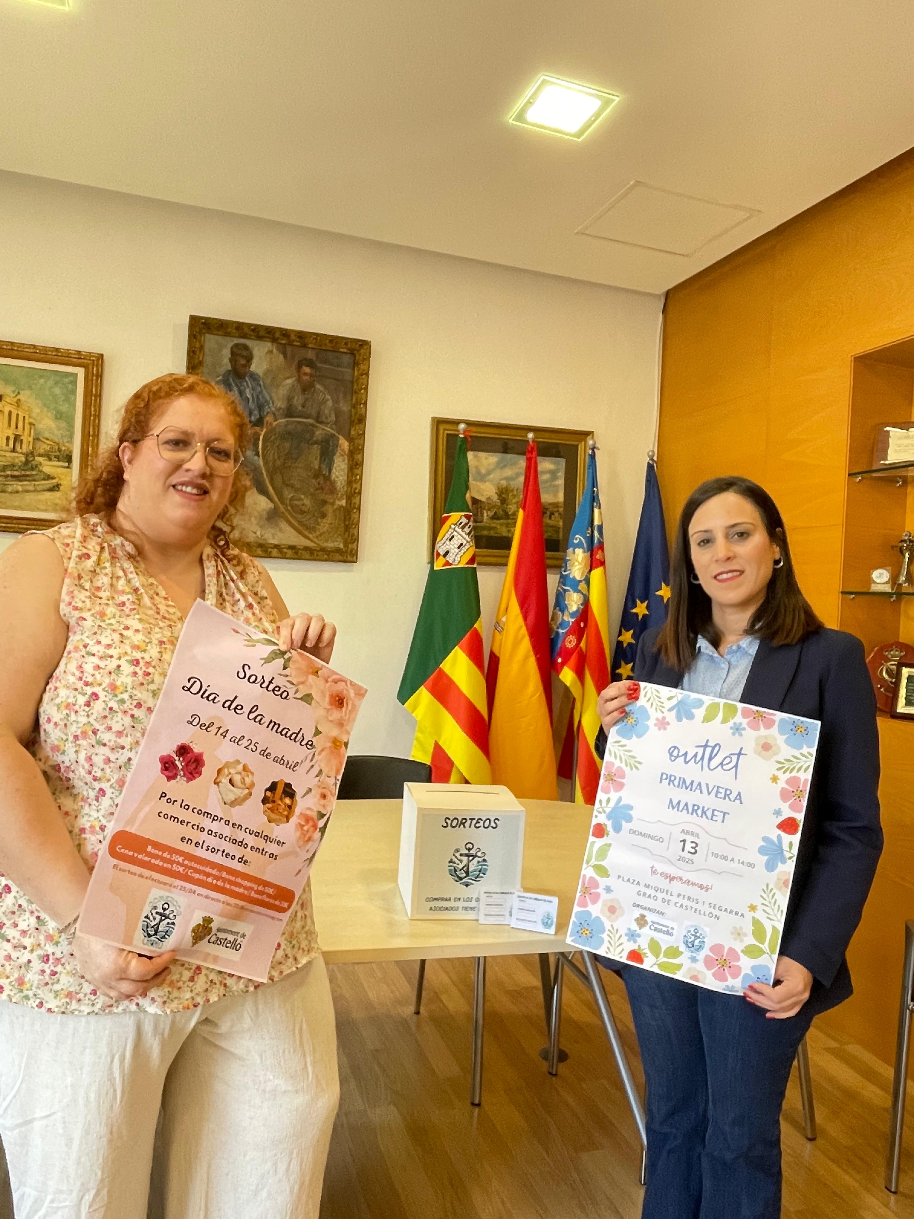 La Tinenta Alcalde del Grau presenta amb l'Associació de Comerços el mercat Outelt Primavera Market del pròxim diumenge